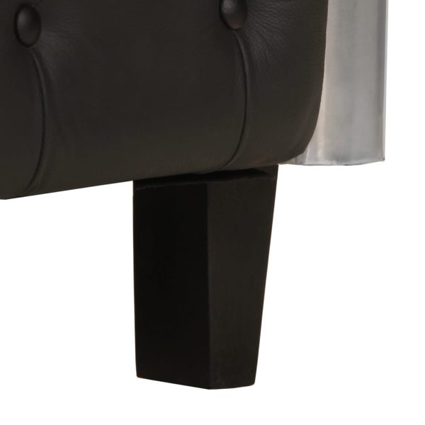 Aviator Armchair Real Leather – Black