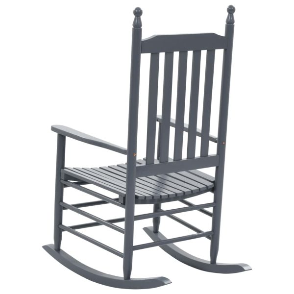 Rocking Chair with Curved Seat Wood – Grey