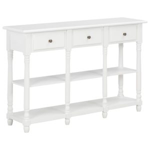 Console Table 120x30x76 cm MDF – White