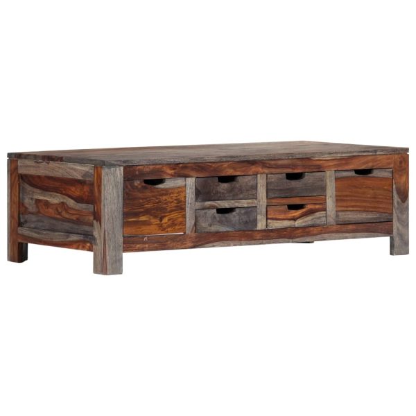 Coffee Table Grey 100x50x30 cm Solid Sheesham Wood