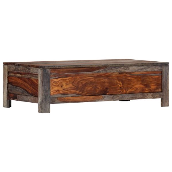 Coffee Table Grey 100x50x30 cm Solid Sheesham Wood