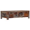 Coffee Table Grey 100x50x30 cm Solid Sheesham Wood