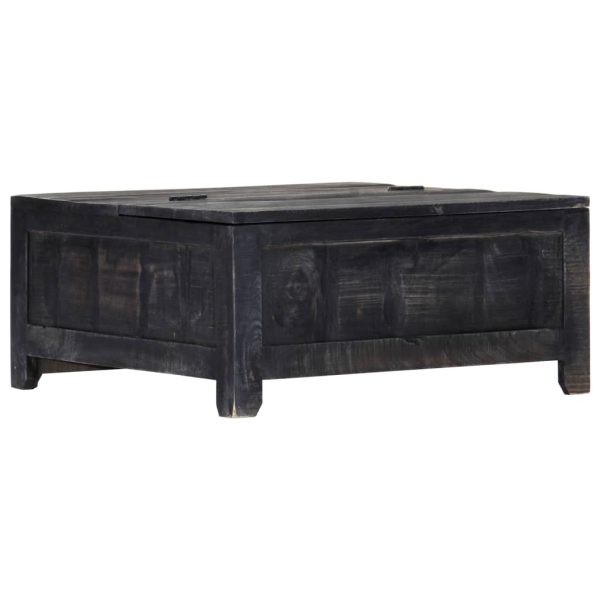 Coffee Table Black 65x65x30 cm Solid Mango Wood