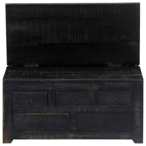 Coffee Table Black 65x65x30 cm Solid Mango Wood