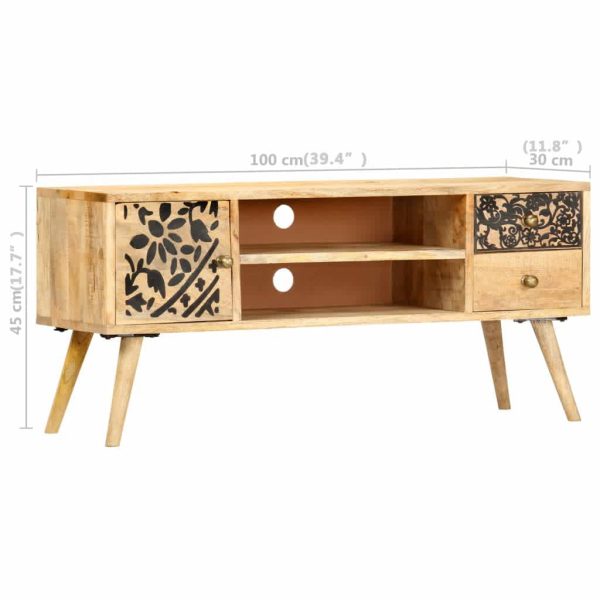 Elwood TV Cabinet 100x30x45 cm Solid Mango Wood