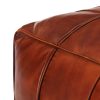 Pouffe Tan 60x60x30 cm Genuine Goat Leather – Tan