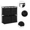 Storage Cabinet with 4 Fabric Baskets Black 63x30x71 cm Steel