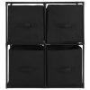 Storage Cabinet with 4 Fabric Baskets Black 63x30x71 cm Steel