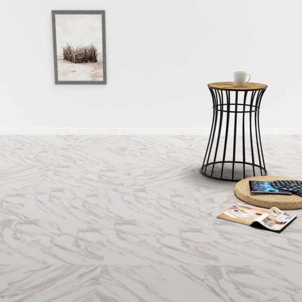 Self-adhesive PVC Flooring Planks 5.11 m² – White Marble