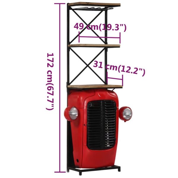 Tractor Wine Cabinet 49x32x183 cm Solid Mango Wood