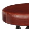 Bar Stools 2 pcs Real Leather – Brown