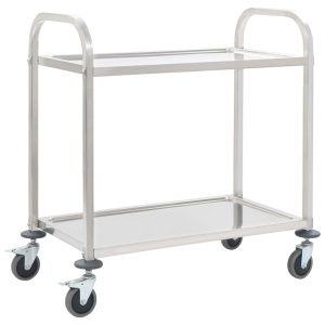 2-Tier Kitchen Trolley Stainless Steel