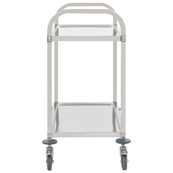 2-Tier Kitchen Trolley Stainless Steel – 96.5x55x90 cm (2 tiers)