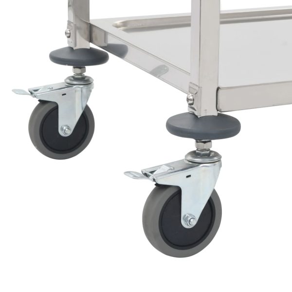 2-Tier Kitchen Trolley Stainless Steel – 96.5x55x90 cm (2 tiers)