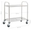 2-Tier Kitchen Trolley Stainless Steel – 96.5x55x90 cm (2 tiers)