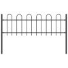 Garden Fence with Hoop Top Steel Black – 0.6 m, 1.7 m