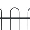 Garden Fence with Hoop Top Steel Black – 0.6 m, 1.7 m