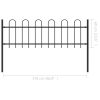 Garden Fence with Hoop Top Steel Black – 0.6 m, 1.7 m