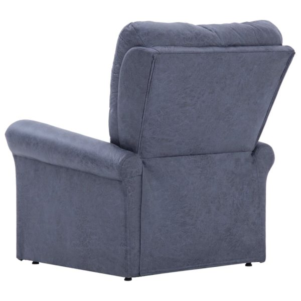 Reclining Chair Grey Faux Suede Leather