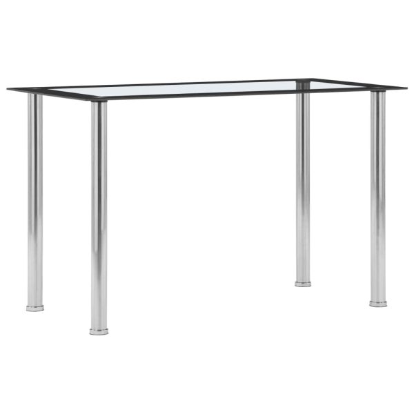 Dining Table Black and Transparent 120x60x75 cm Tempered Glass