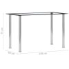 Dining Table Black and Transparent 120x60x75 cm Tempered Glass