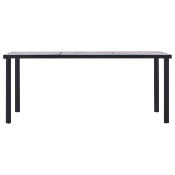 Dining Table Black and Concrete Grey MDF – 180x90x75 cm