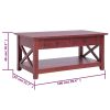 Coffee Table Brown 100x55x46 cm Solid Mahogany Wood