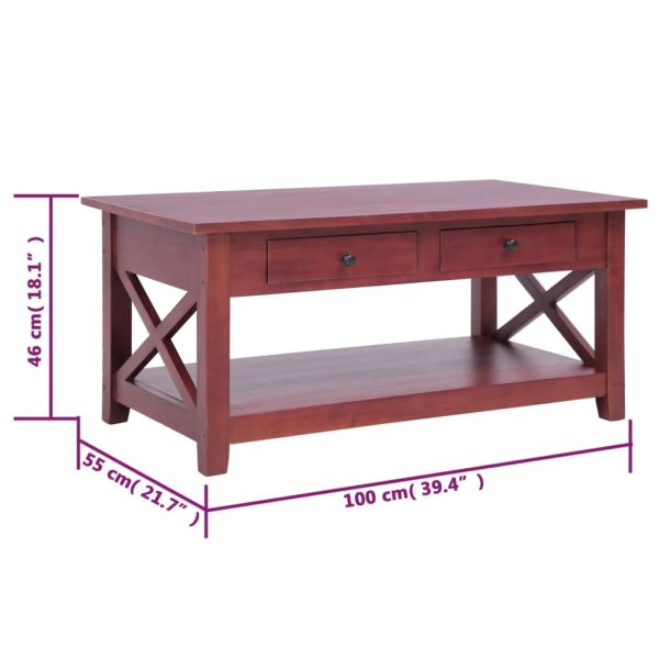 Coffee Table Brown 100x55x46 cm Solid Mahogany Wood