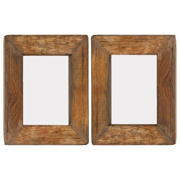 Photo Frames 2 pcs Solid Reclaimed Wood and Glass – 23×28 cm