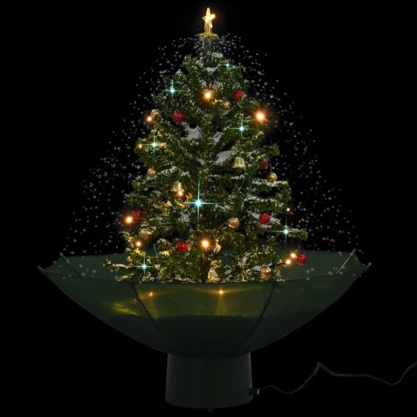 Snowing Christmas Tree with Umbrella Base 75 cm – Green