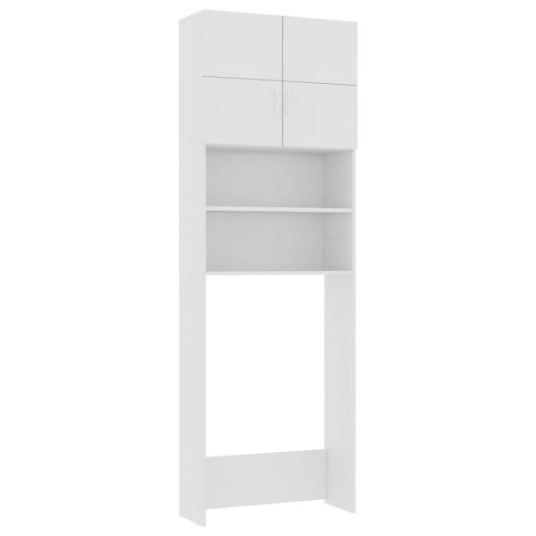 Washing Machine Cabinet 64×25.5×190 cm Engineered Wood – White