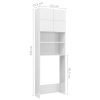 Washing Machine Cabinet 64×25.5×190 cm Engineered Wood – White