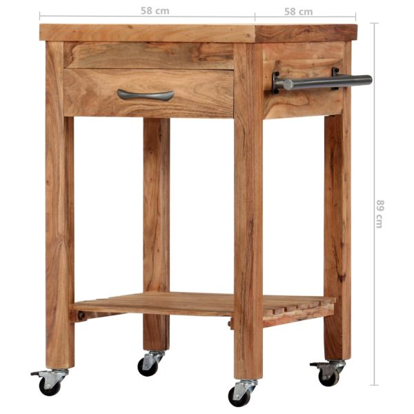 Kitchen Trolley 58x58x89 cm Solid Acacia Wood