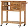 Kitchen Trolley 80x45x91 cm Solid Acacia Wood