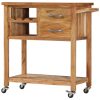 Kitchen Trolley 80x45x91 cm Solid Acacia Wood