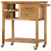 Kitchen Trolley 80x45x91 cm Solid Acacia Wood