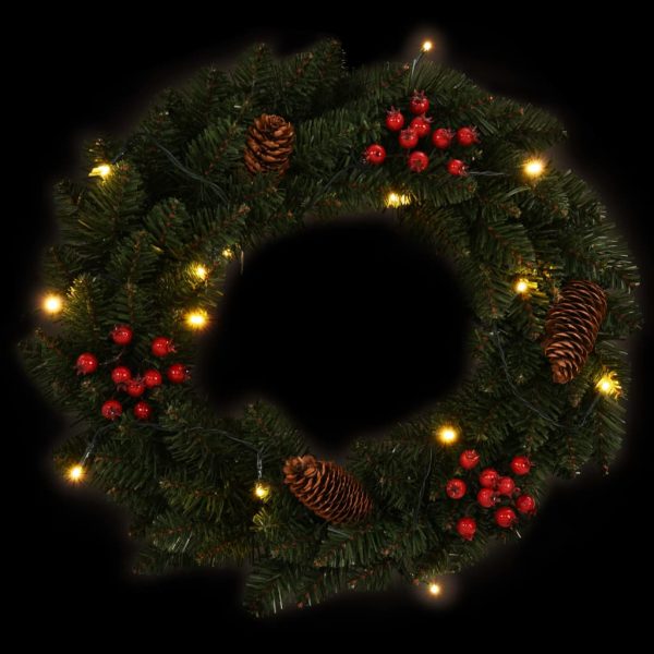 Christmas Wreaths 2 pcs with Decoration Green 45 cm