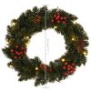 Christmas Wreaths 2 pcs with Decoration Green 45 cm