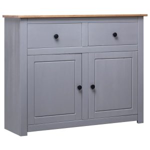 Sideboard 93x40x80 cm Solid Pinewood Panama Range – Grey