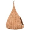 Cat House with Cushion 40×60 cm Natural Willow Teepee