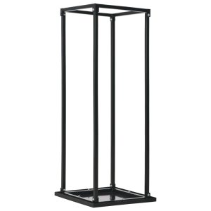 Firewood Rack Black Steel – 37x37x113 cm