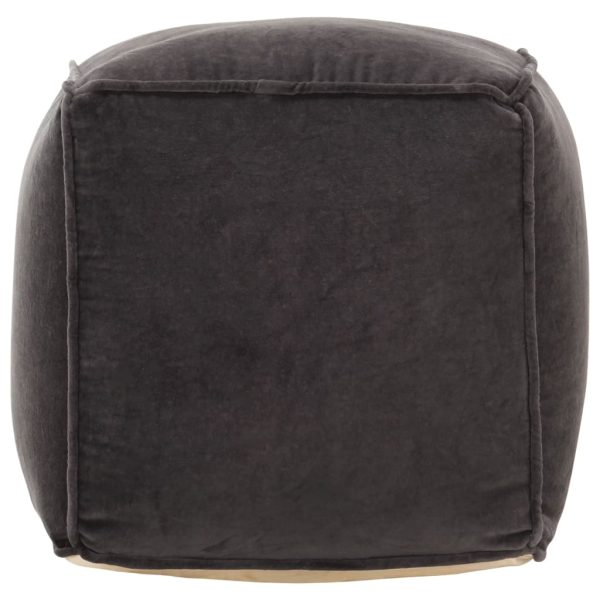 Pouffe Cotton Velvet 40x40x40 cm – Anthracite