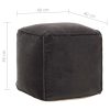 Pouffe Cotton Velvet 40x40x40 cm – Anthracite