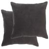 Cushions Cotton Velvet 2 pcs 45×45 cm – Anthracite