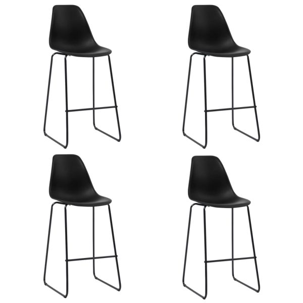 Bar Stools Plastic – Black, 4