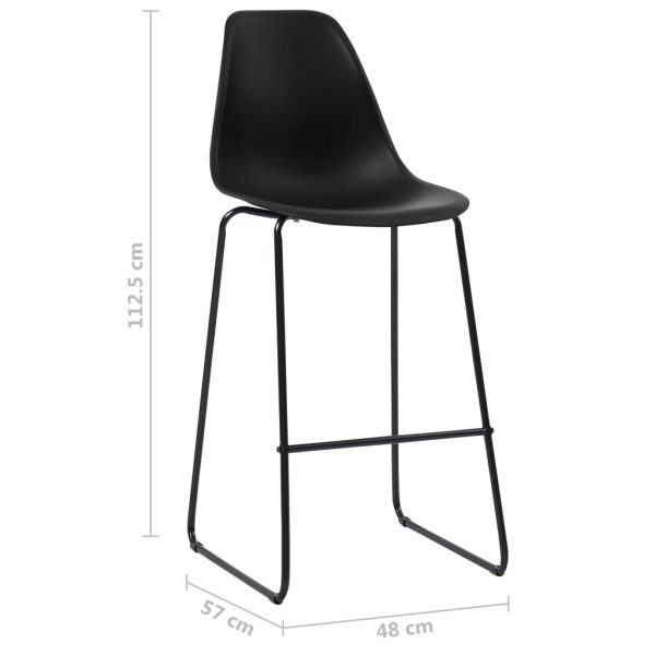 Bar Stools Plastic – Black, 4