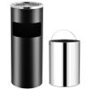 Ashtray Dustbin Hotel 30 L Steel – Black