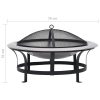 Outdoor Fire Pit with Grill Stainless Steel 76 cm