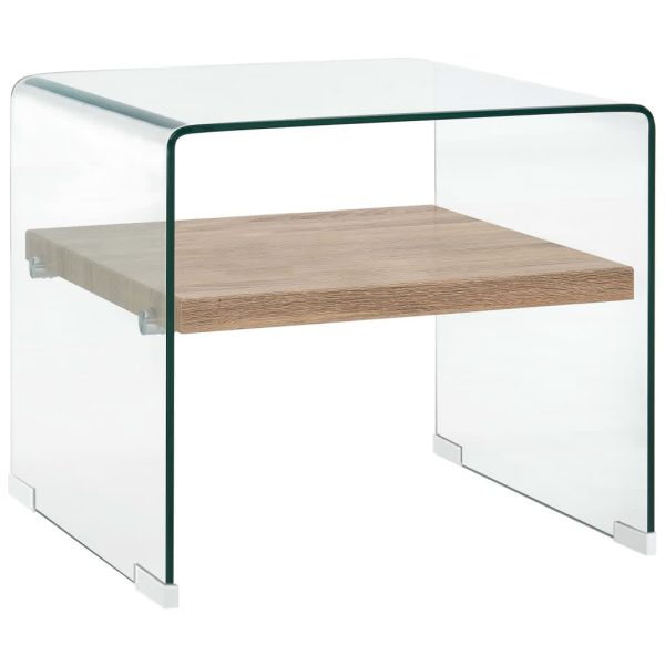 Coffee Table Clear Tempered Glass – 50x50x45 cm