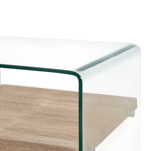 Coffee Table Clear Tempered Glass – 50x50x45 cm